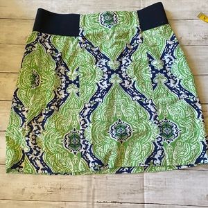 J. Mc Laughlin (10) Womens Green and Blue Mini Skirt